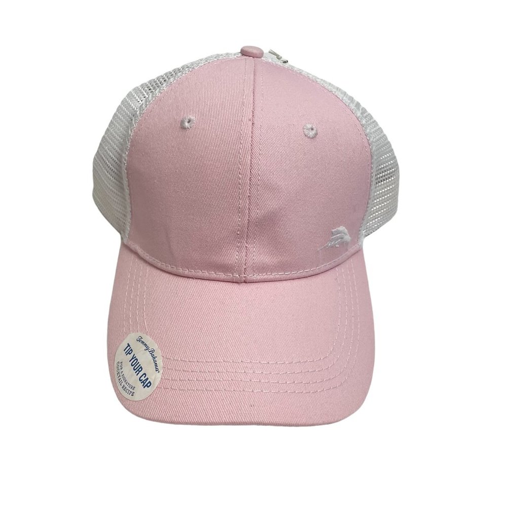 Tommy Bahama Tip Your Cap Marlin Logo Adult Cap Strap Back Mesh Pink White New